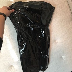 Black latex dress